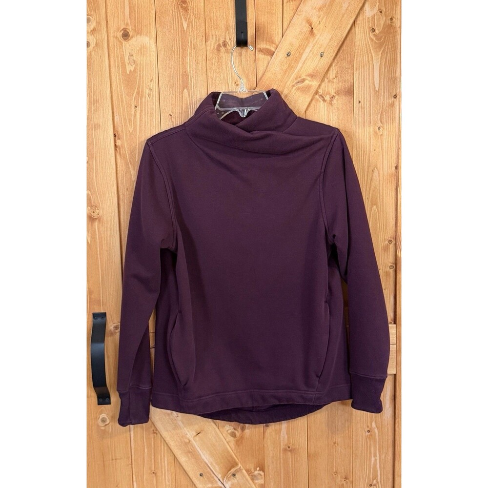 Athleta Cozy Karma Twist Neck Sweatshirt Petite Small Spiced Cabernet Pullover
